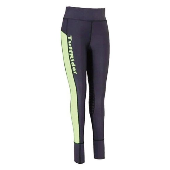 TuffRider Pants - TuffRider Women’s Marathon Riding Horse Tights Breeches Medium Gray Neon Yellow